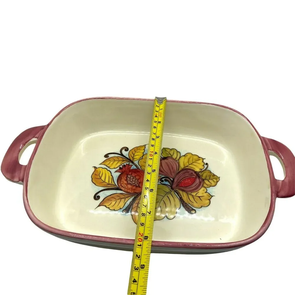 Sur La Table Casserole Serving Plate Beige Dishwasher Safe Fall Floral 13